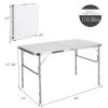 2 Pieces Folding Utility Table with Carrying Handle-White