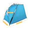 Fiberglass Pole Oxford Cloth Quick-Open Free Ride Beach Tent Blue  YJ